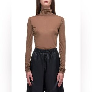 NWT MM6 Brown Turtleneck Long Sleeve Top